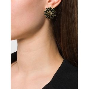 Versace Crystal Embellished Earrings In Black